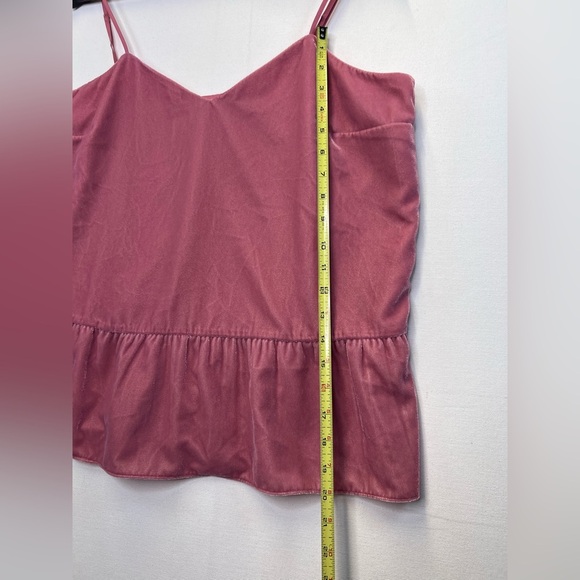 J Crew pink velvet peplum cami tank size 14 tall fully lined feminine elegant - Picture 2 of 10